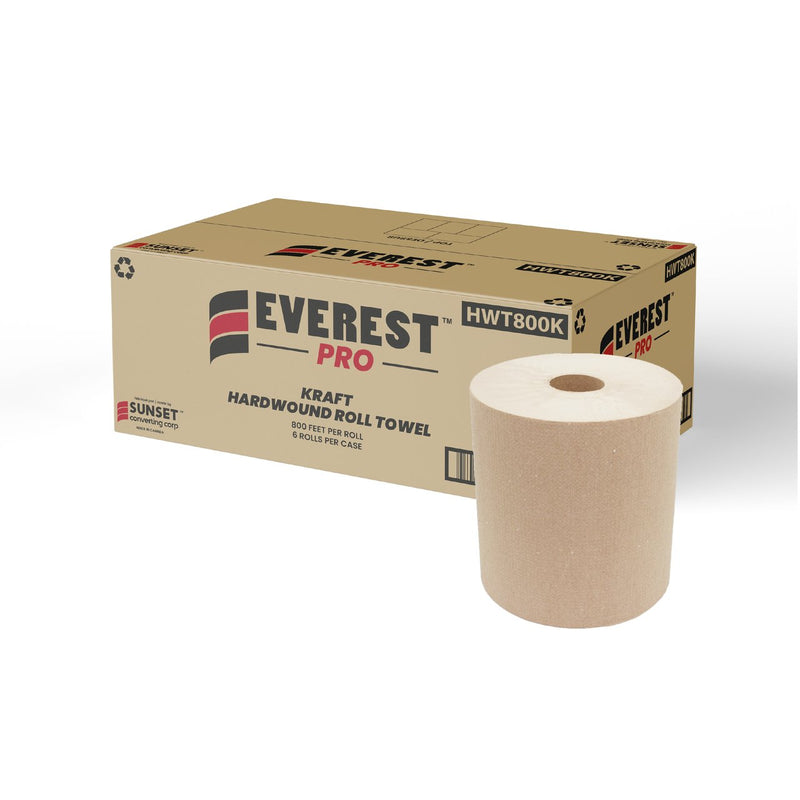 HWT800K Everest Pro® Hardwound Roll Towel - Kraft 1-Ply 800' (6/cs)