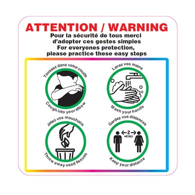 Affiche de sécurité bilingue - Gestes d'avertissement