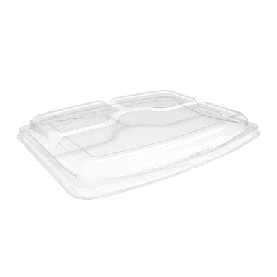 Clear PET Lid for Lunch Box Container Base with 3 Compartments (250/cs)