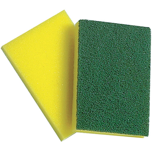 Synthetic Sponge with Green Scouring Pad 4" x 6"