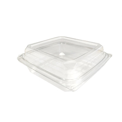 R-815 Repost Clear Hinged RPET Lunch Box Container with Dome Lid 8" x 8" x 2.9" 39oz (200/cs)