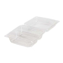 R-821 Repost Boîte à lunch en RPET à charnière transparente avec 2 compartiments et couvercle en dôme 8"x 8"x 3,7"39 oz (200/cs)