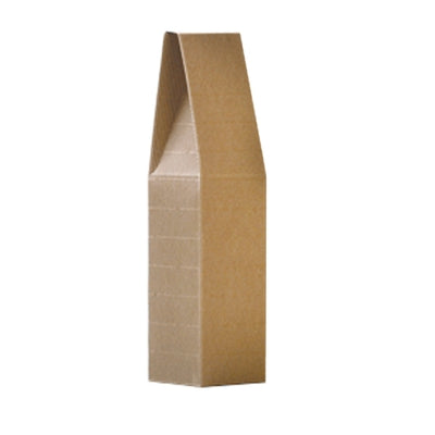 Kraft Cardboard Box for 1 Bottle of Wine - 3.5" x 3.5" x 14.75" (10-Pack)