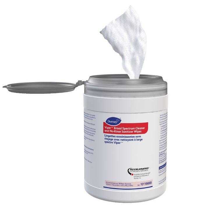 Nettoyant à large spectre et lingettes désinfectantes sans rinçage Viper® (160 ct)