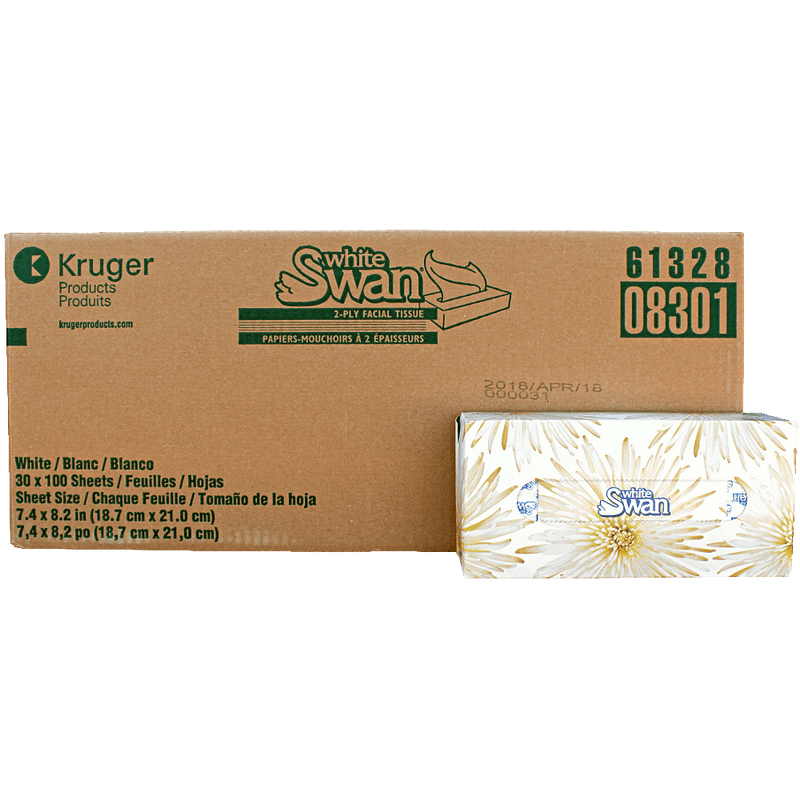 08301 White Swan Facial Tissue 100s (30/cs)